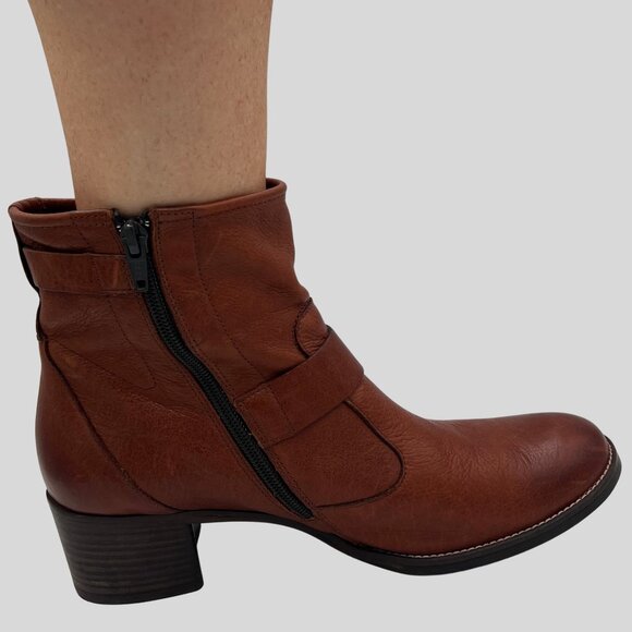 Paul Green Brown Leather Ankle Boots – Size 6.5 - Picture 2 of 13